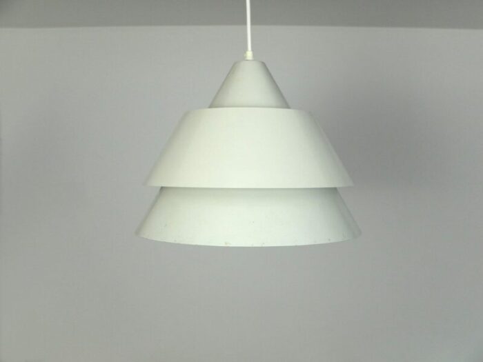 mid century danish light gray zone pendant lamp by jo hammerborg for fog menup 1960s 7