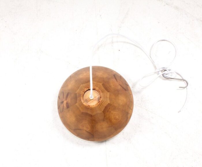 mid century danish solid pine ceiling lamp 1960s 5