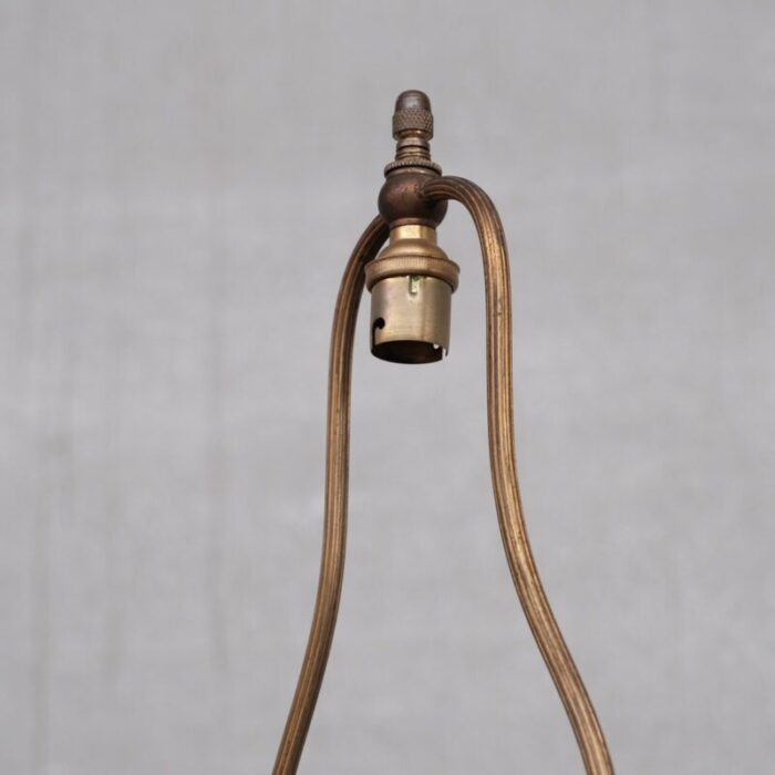 mid century french leather and brass table lamp 3