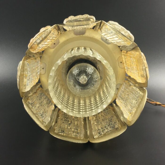 mid century glass brass ceiling lamp from vitrika denmark 1960s 8