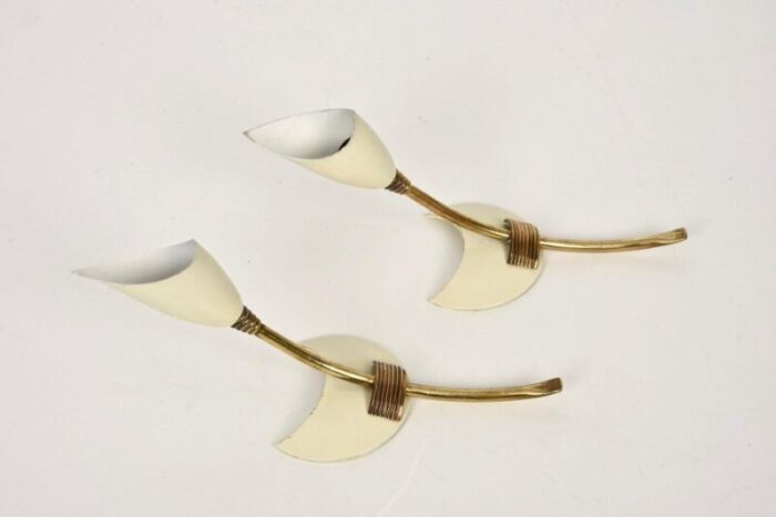 mid century italian brass enamelled aluminum tulip sconces from gcme 1950s set of 2 16