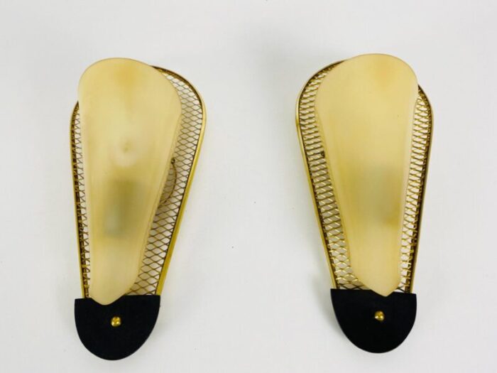 mid century italian brass sconces 1960s set of 2 2