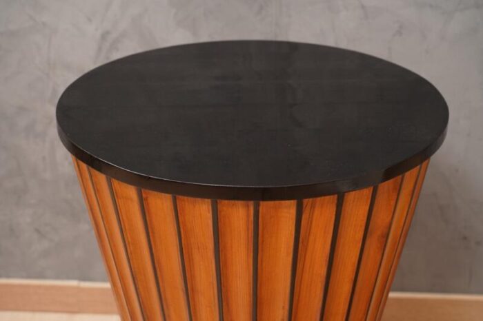 mid century italian cherry wood round side table 1950s 9702