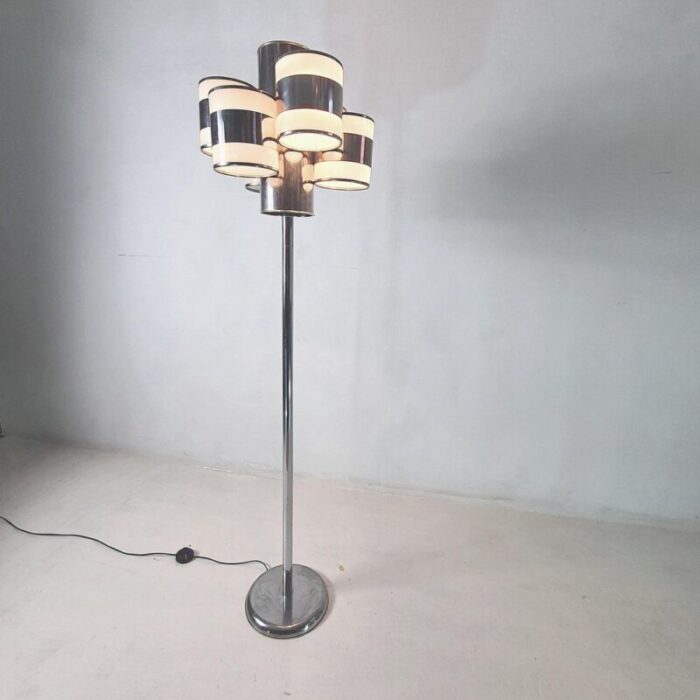 mid century italian chrome floor lamp 1960s 2