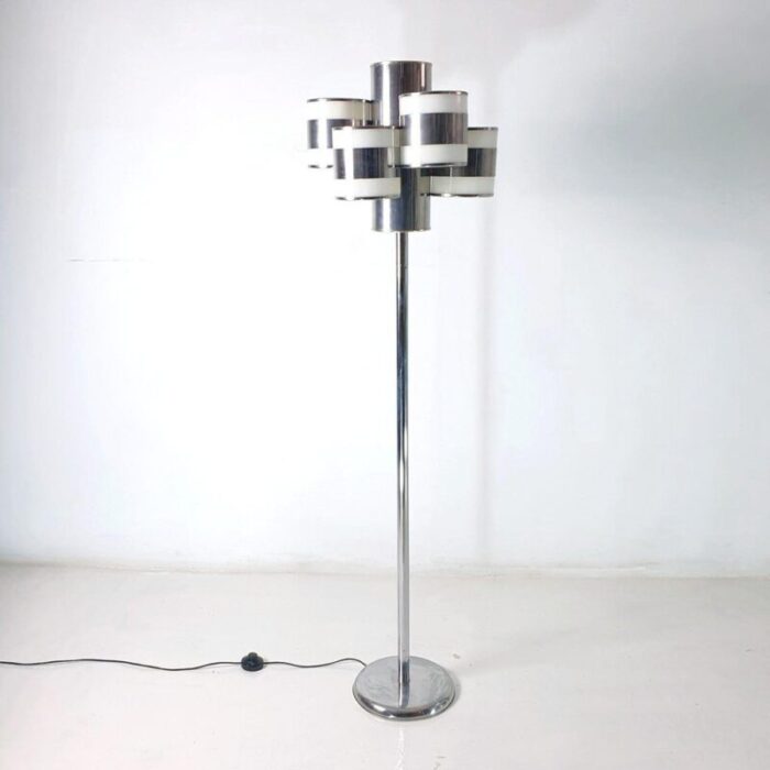 mid century italian chrome floor lamp 1960s 3