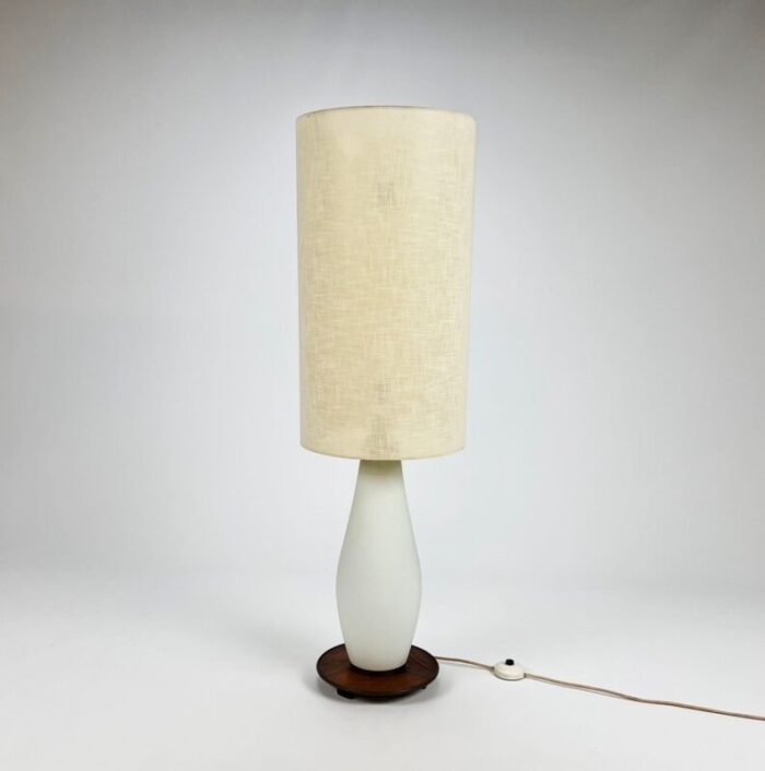 mid century italian glass and teak floor lamp 1950s 1