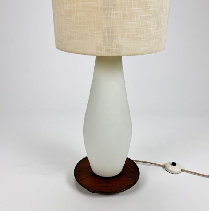 mid century italian glass and teak floor lamp 1950s 2