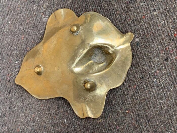 mid century italian leaf shaped brass bowl 1960s 9035