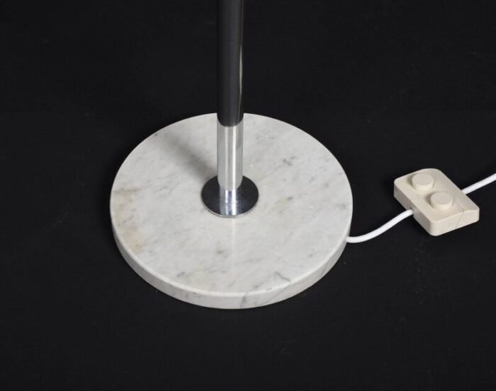 mid century italian metal aluminum and carrara marble base floor lamp 1970s 10