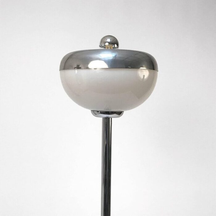 mid century italian metal aluminum and carrara marble base floor lamp 1970s 3