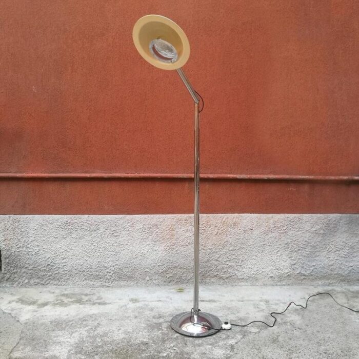 mid century italian modern adjustable chromed floor lamp by bilumen 1970s 2