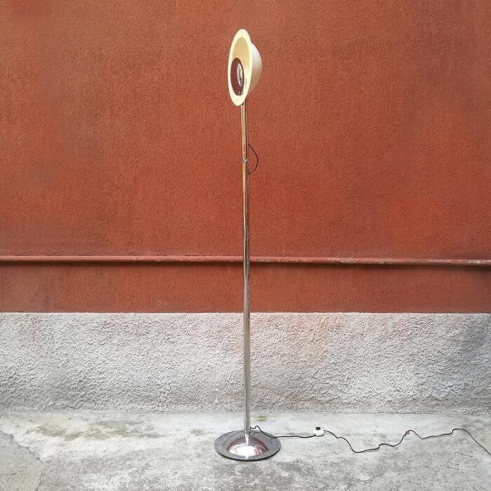 mid century italian modern adjustable chromed floor lamp by bilumen 1970s 3