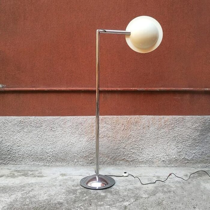 mid century italian modern adjustable chromed floor lamp by bilumen 1970s 4