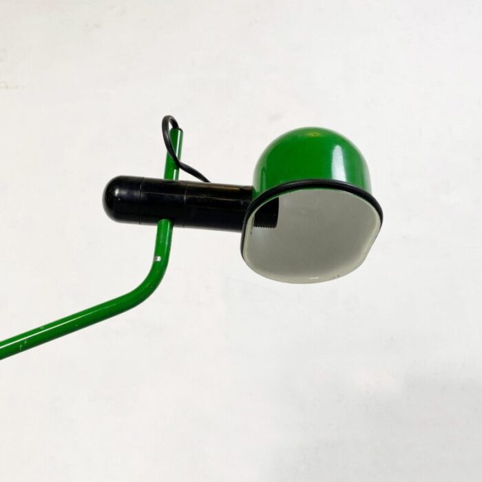 mid century italian modern green metal clamp on table lamp 1980s 5