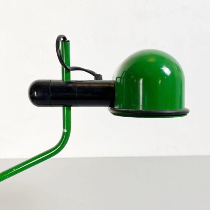 mid century italian modern green metal clamp on table lamp 1980s 7