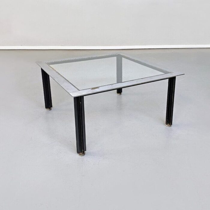 mid century italian steel coffee table by l c dominioni for azucena 1960s 3