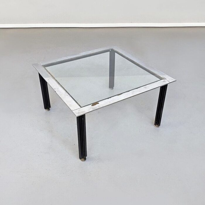 mid century italian steel coffee table by l c dominioni for azucena 1960s 4