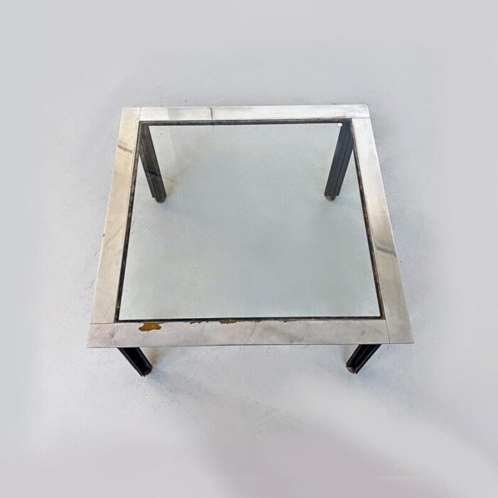 mid century italian steel coffee table by l c dominioni for azucena 1960s 5