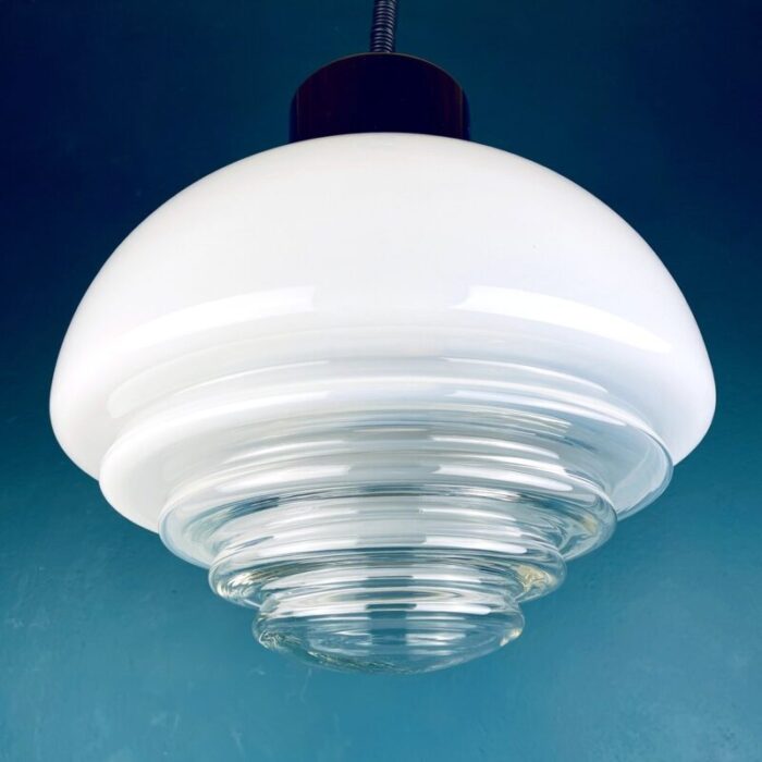 mid century italian white murano pendant lamp by mazzega 1970s 5