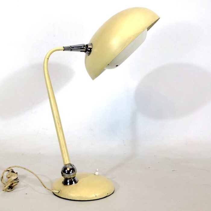 mid century lacquer and chrome articulated desk lamp from stilnovo 1