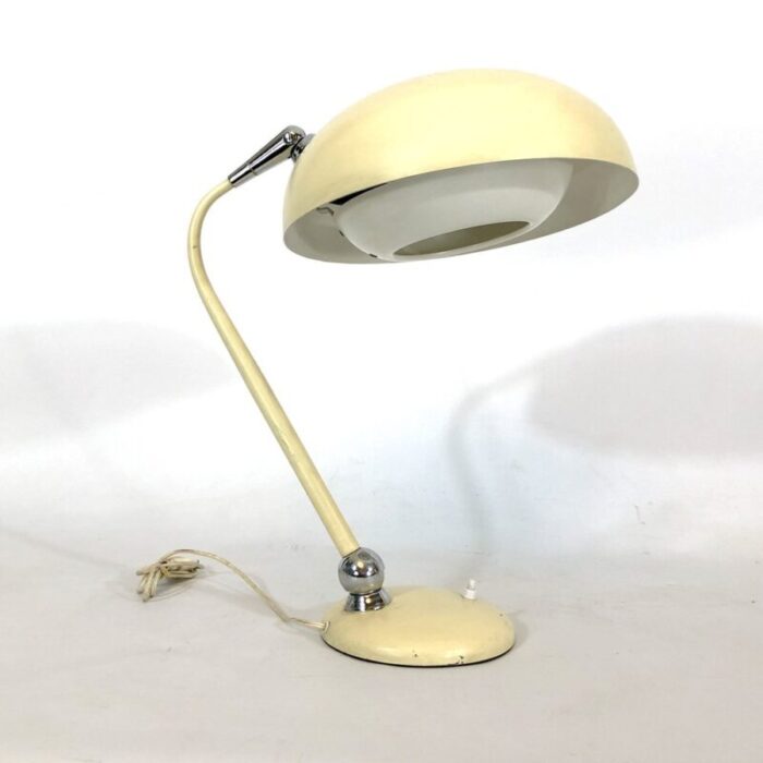 mid century lacquer and chrome articulated desk lamp from stilnovo 2