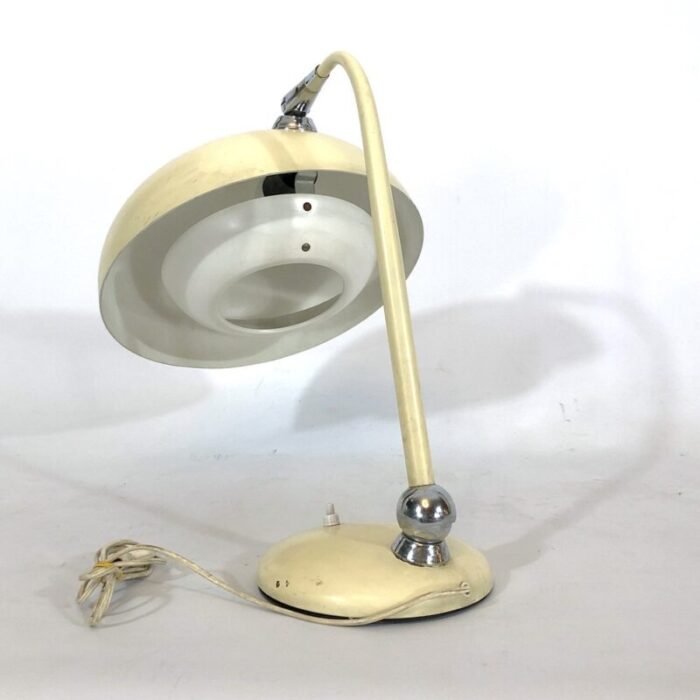 mid century lacquer and chrome articulated desk lamp from stilnovo 5