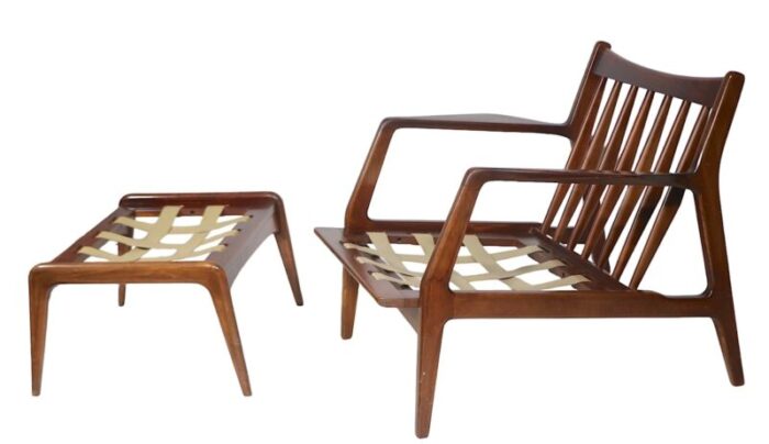 mid century lounge chair and ottoman by lawerence peabody for selig c 1950s 3676