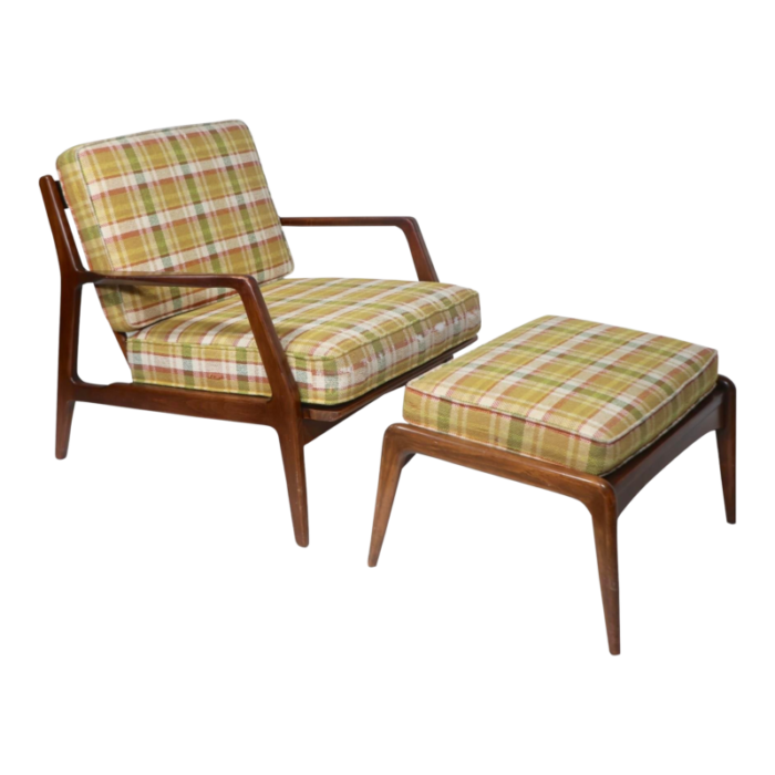 mid century lounge chair and ottoman by lawerence peabody for selig c 1950s 8265