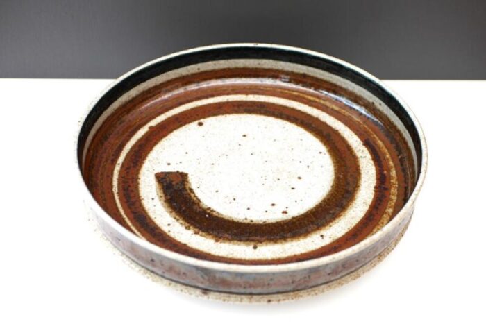 mid century modern abstract large art pottery plate by inger persson for rorstrand sweden 1960s 2941