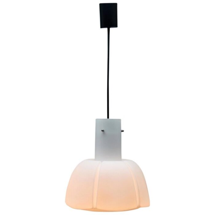 mid century modern blown glass pendant suspension fixture from glashuette limburg 3