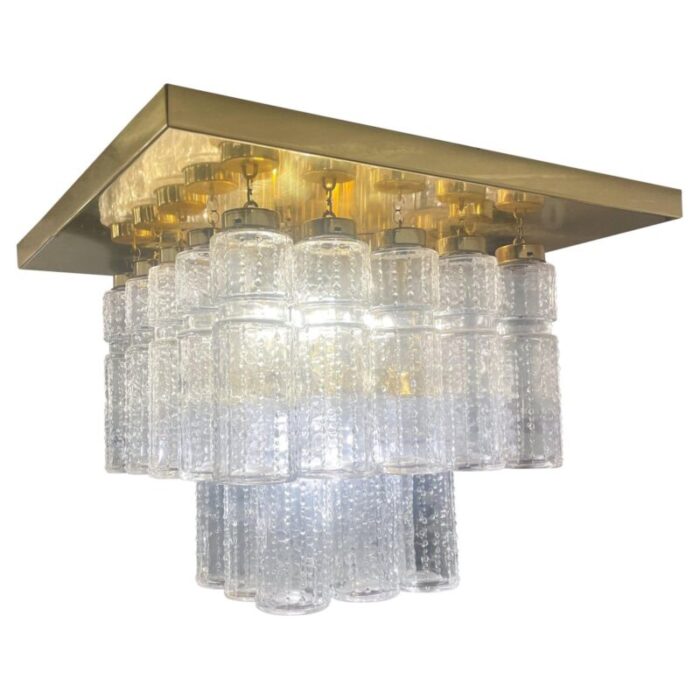 mid century modern brass glass ceiling light from kalmar austria 1960s 1