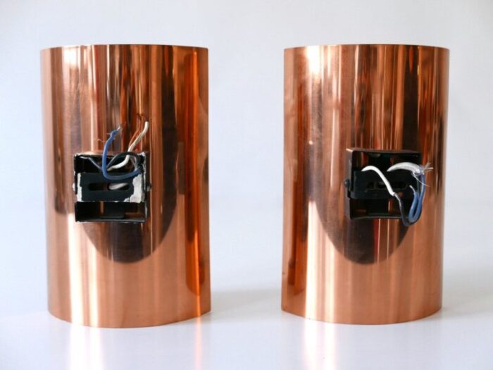 mid century modern copper glass sconces by kaiser leuchten 1960s set of 2 20