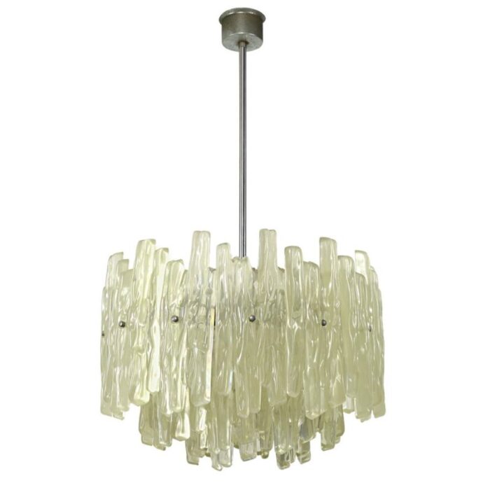 mid century modern frosted glass acrylic glass chandelier by j t kalmar 1