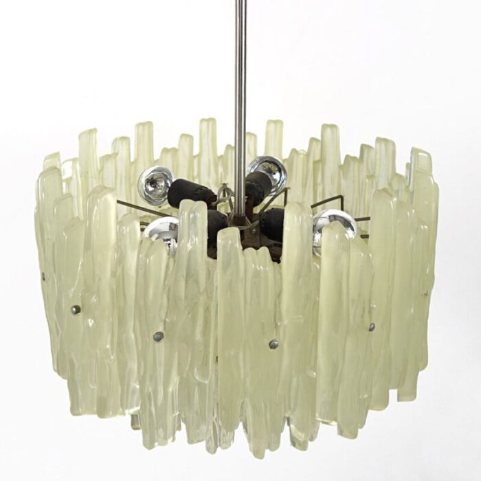 mid century modern frosted glass acrylic glass chandelier by j t kalmar 3