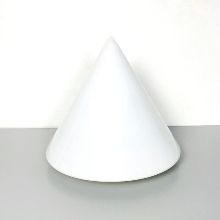 mid century modern italian conical table lamp with double opal glass 1970s 2