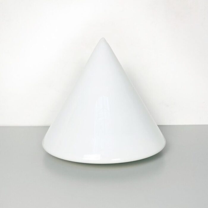 mid century modern italian conical table lamp with double opal glass 1970s 3