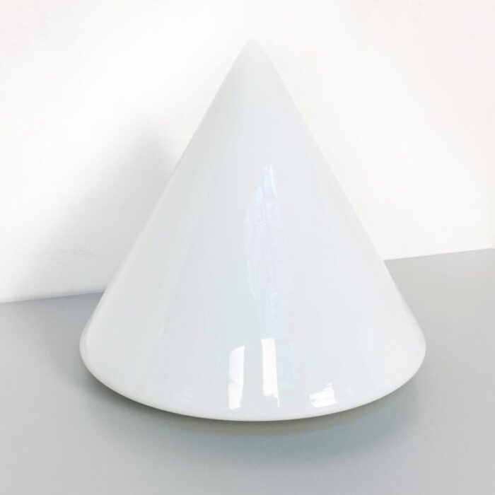 mid century modern italian conical table lamp with double opal glass 1970s 5