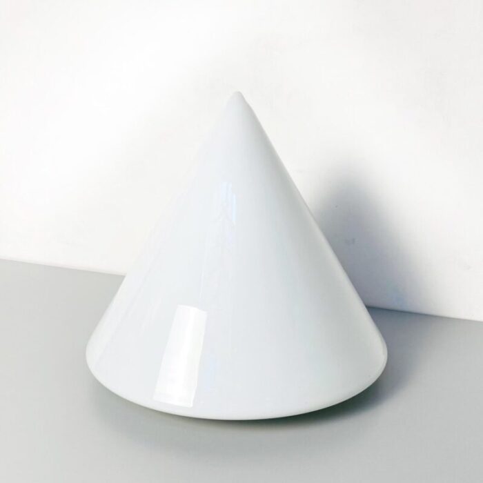 mid century modern italian conical table lamp with double opal glass 1970s 9