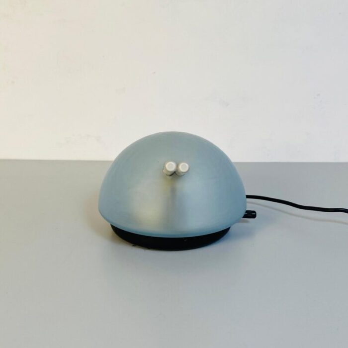 mid century modern italian satin glass tank table lamp by veart 1980s 6