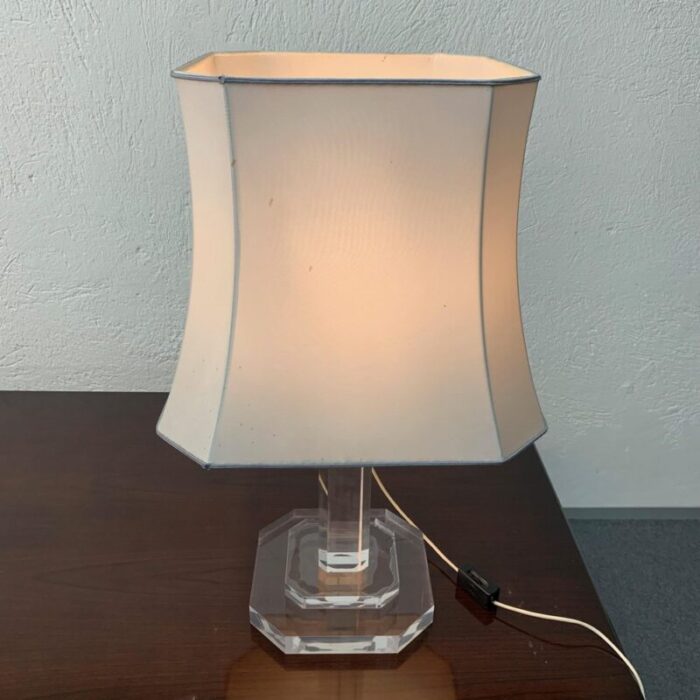 mid century modern italian table lamp in acrylic glass italy 1970s 9