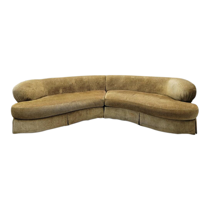 mid century modern kagan style curved two piece sectional sofa by thomasville furniture co 0605