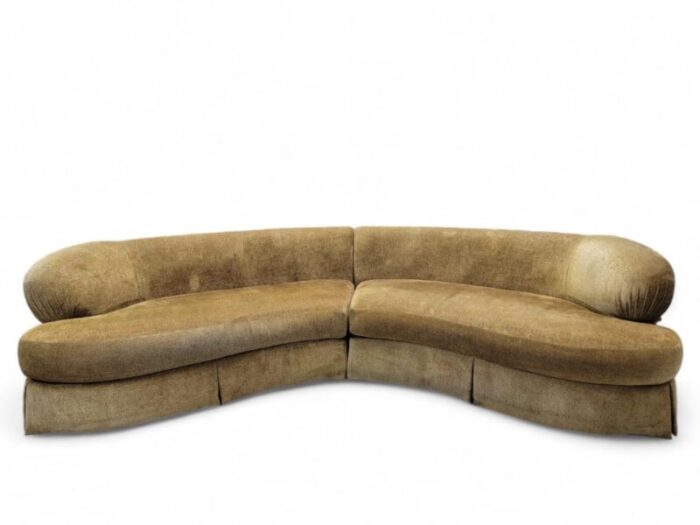 mid century modern kagan style curved two piece sectional sofa by thomasville furniture co 5299