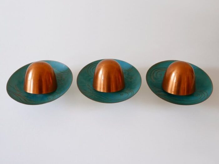 mid century modern scandinavian copper sconces 1960s set of 3 17