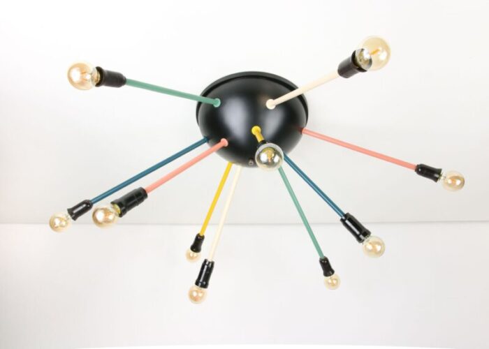 mid century multicolored sputnik chandelier 1950s 1