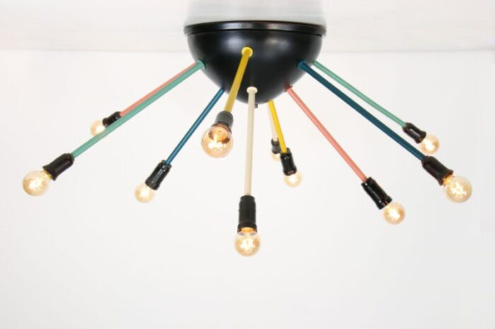 mid century multicolored sputnik chandelier 1950s 13