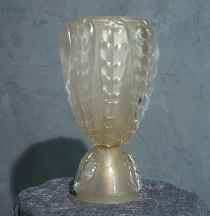 mid century murano glass gold color table lamp 1970s 5