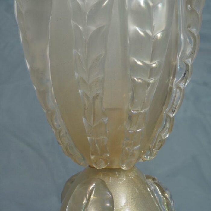 mid century murano glass gold color table lamp 1970s 6