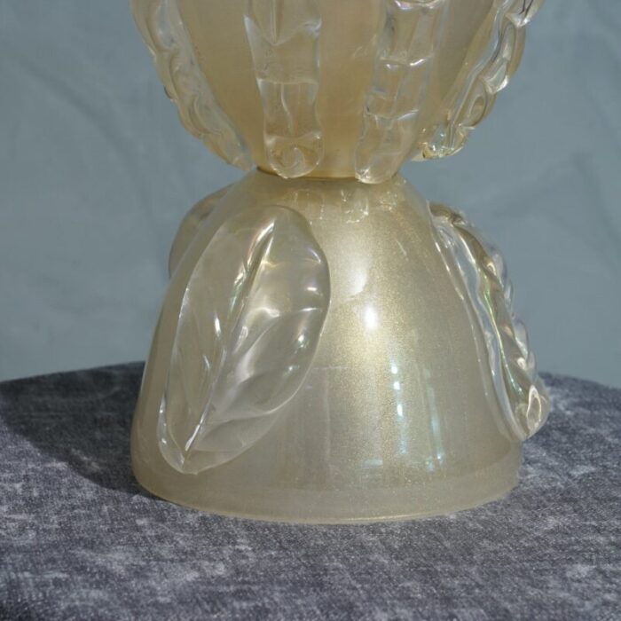 mid century murano glass gold color table lamp 1970s 8