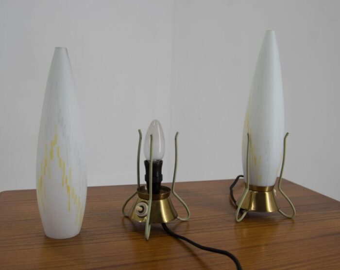 mid century rockets table lamps 1960s set of 2 6