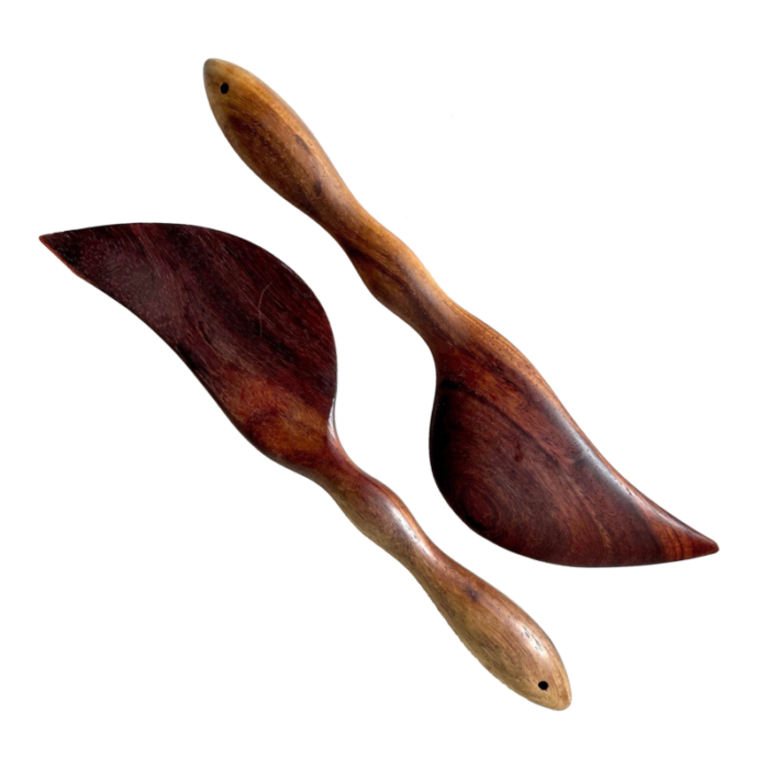 mid century solid rosewood salad servers a pair 7504